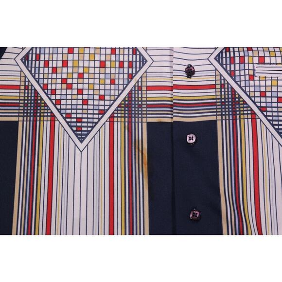 Alan Stuart Vintage 60's 70's Print Design Short Sleeve Button-Up Shirt Large - Picture 4 of 8